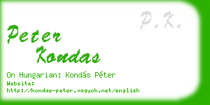 peter kondas business card