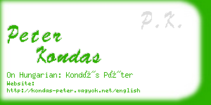 peter kondas business card